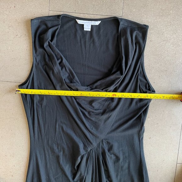 Stunning Diane Von Furstenberg Black Draped jersey Mini Dress-Size 10 - Picture 6 of 10